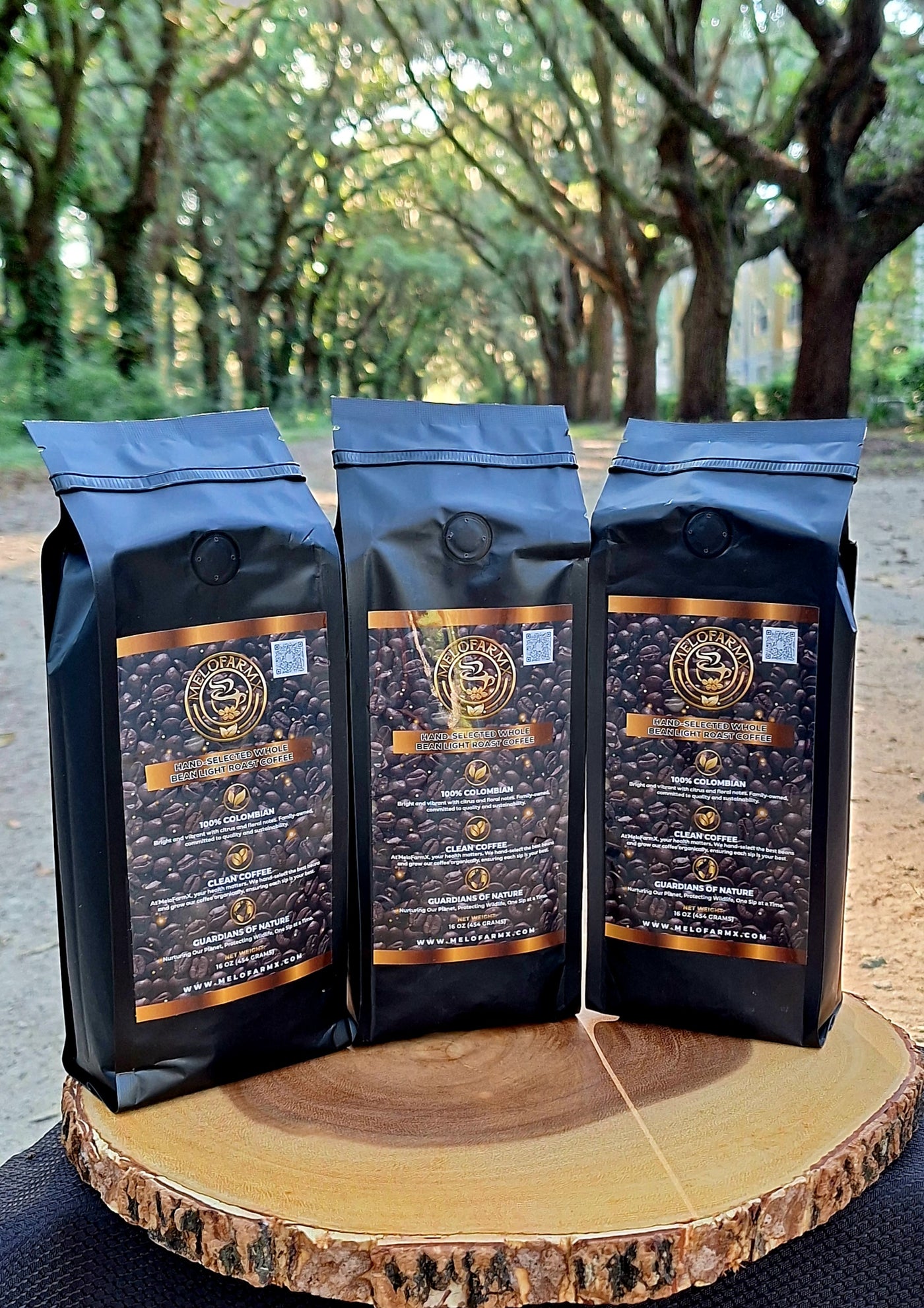 "MeloFarm - Premium whole bean Medium roast Coffee" 16 Ounces (Pack of 3)  Colombian 100% Arabica